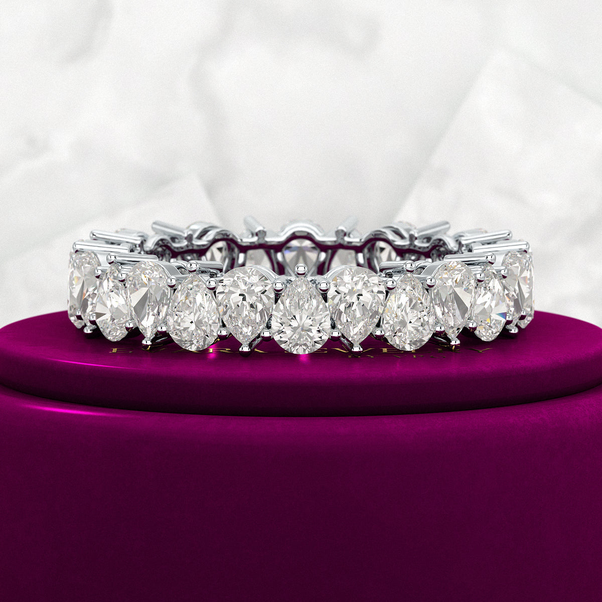 5 Carat Pear Cut Diamond Eternity Band - Evara Jewelry LLC