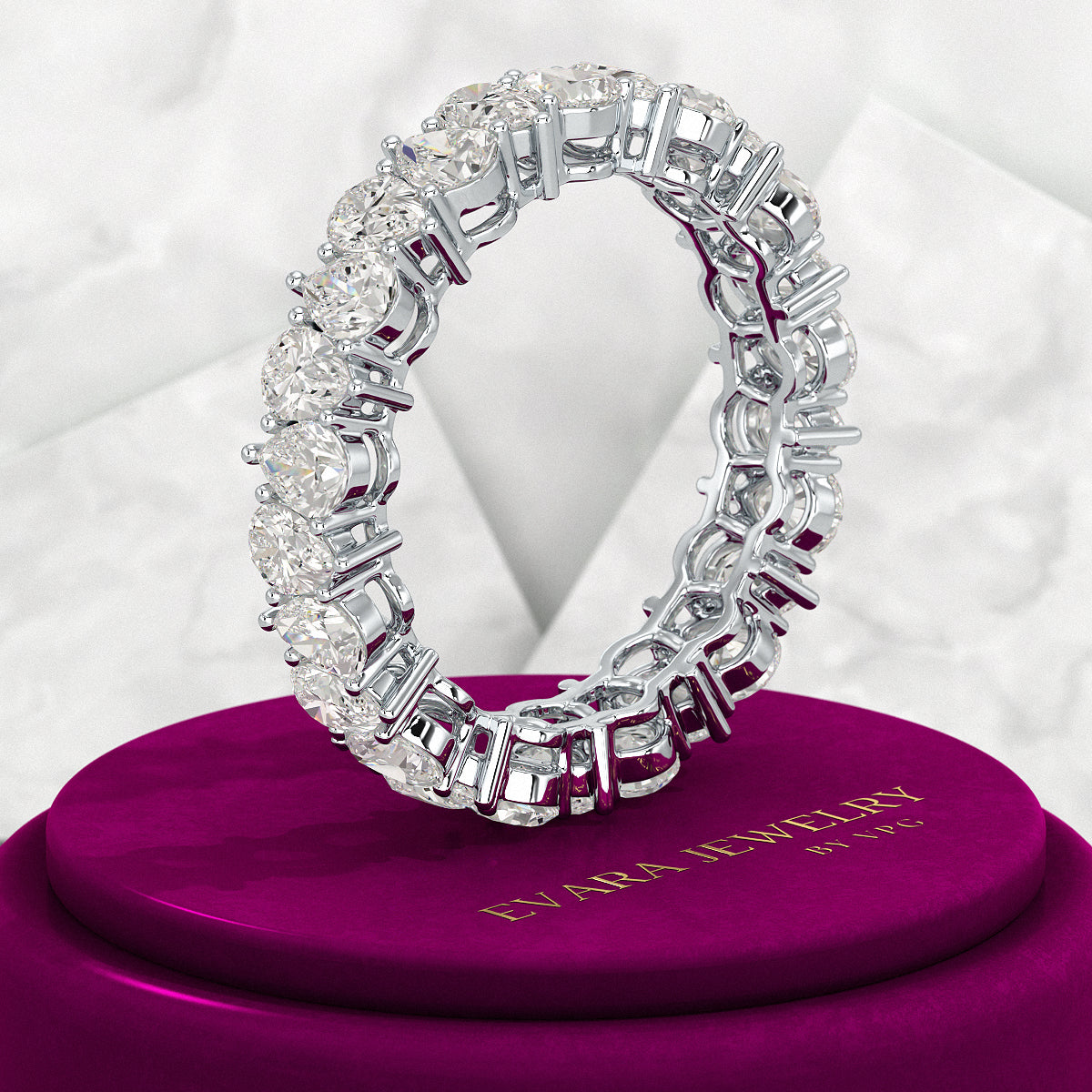 5 Carat Pear Cut Diamond Eternity Band - Evara Jewelry LLC
