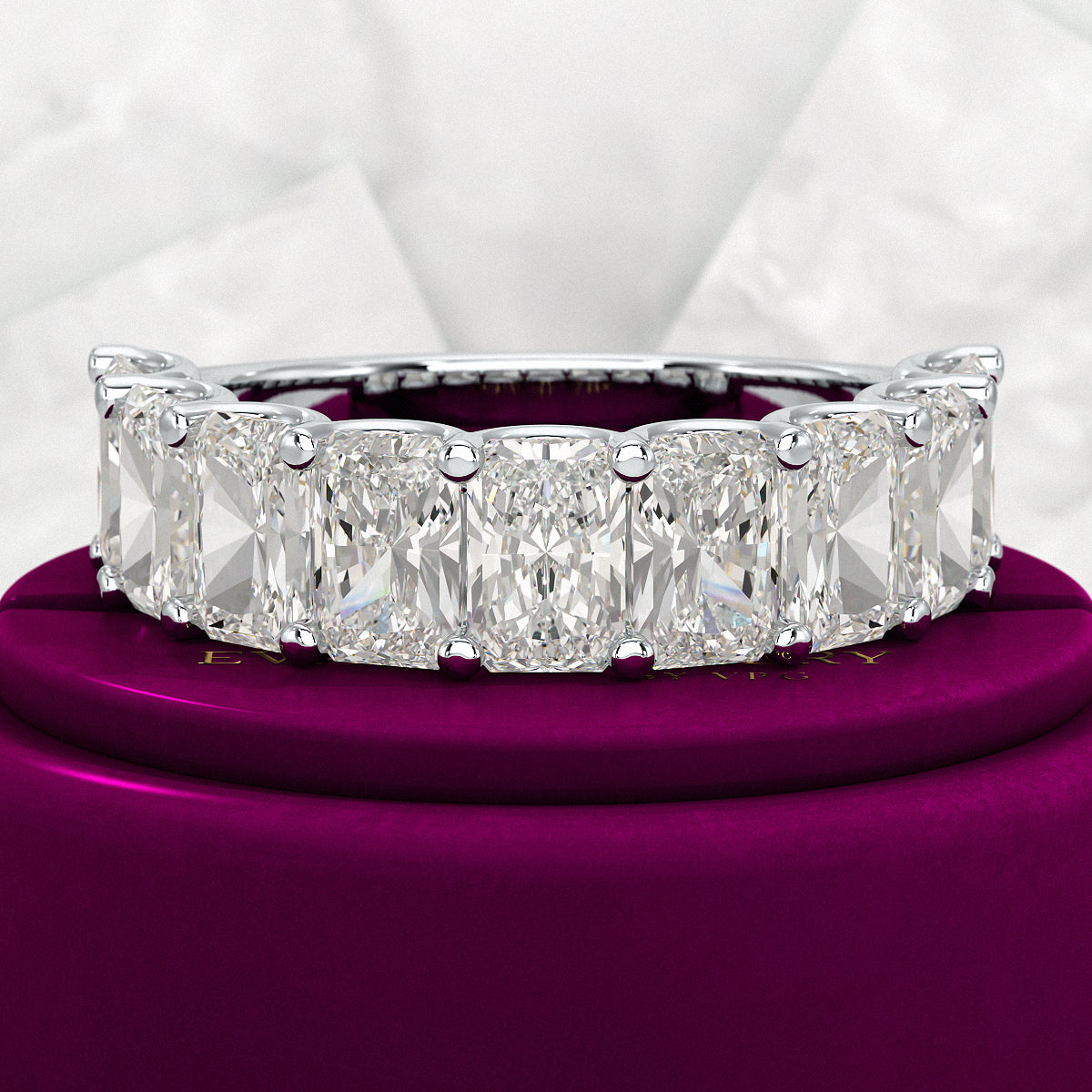 4.50 Carat Radiant Cut Diamond Statement Band - Evara Jewelry LLC