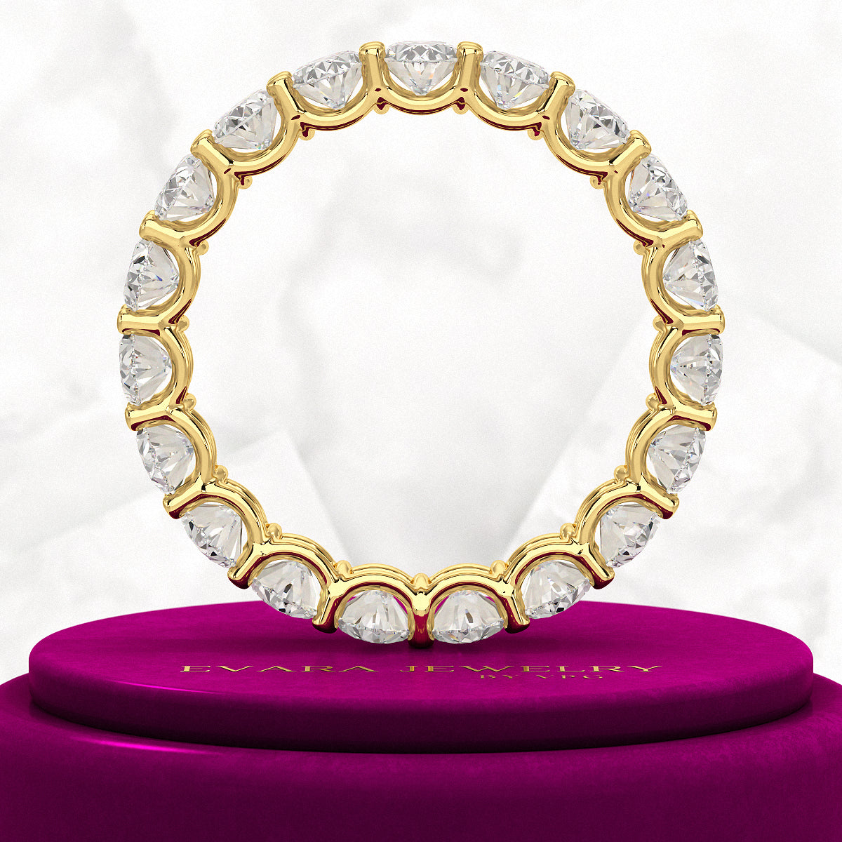 5 Carat Oval Cut Diamond Minimalist Eternity Wedding Band - Evara Jewelry LLC