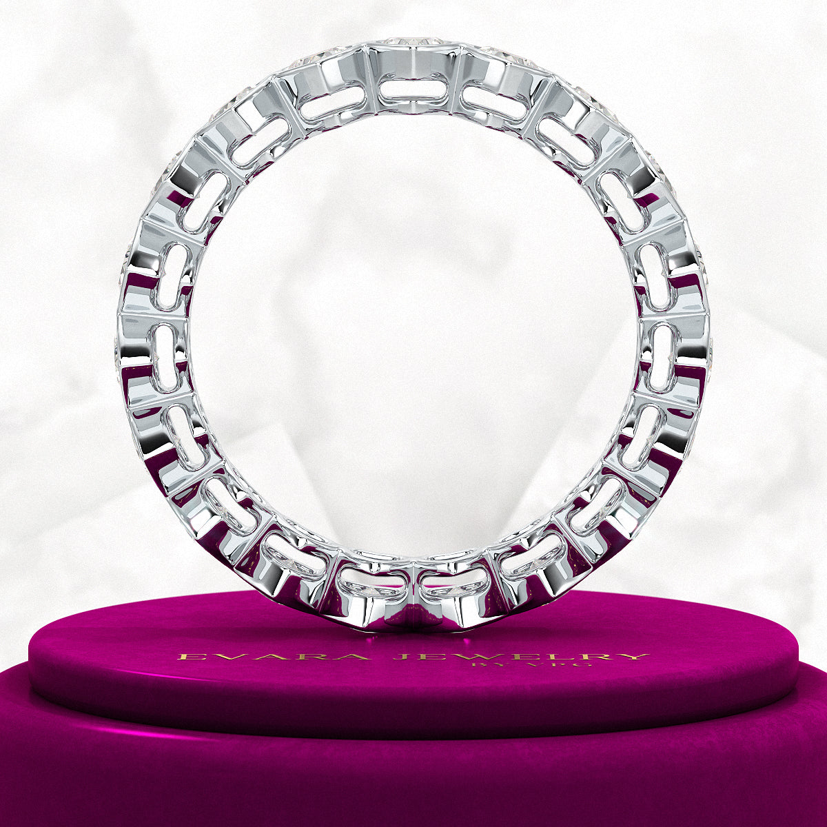 3 Carat Heart Cut Diamond Wedding Band - Evara Jewelry LLC