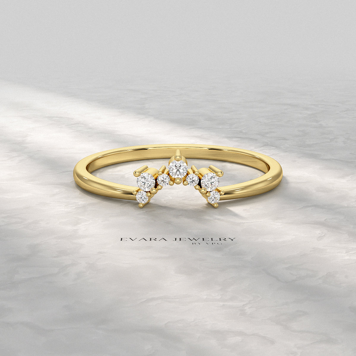 Classic Curved Diamond Contour Band