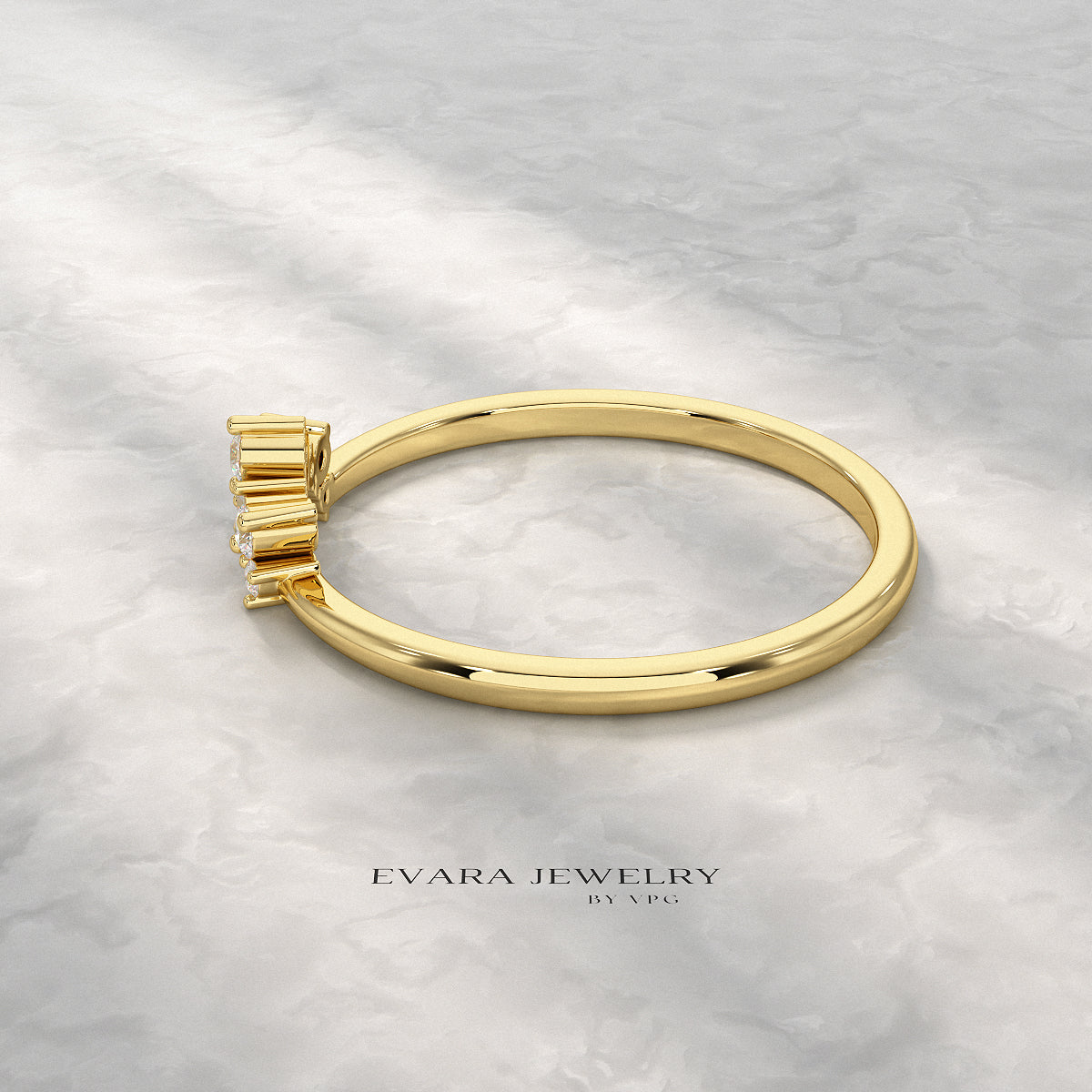 Classic Curved Diamond Contour Band