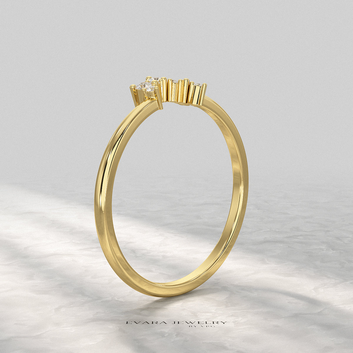 Classic Curved Diamond Contour Band