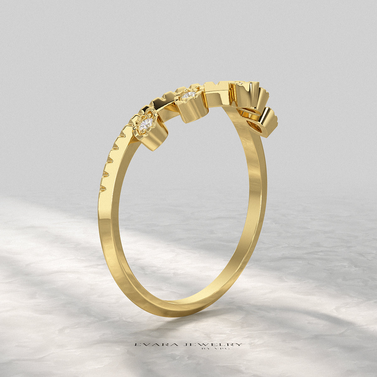 Chevron Nature Insipred Twig Stacking Ring