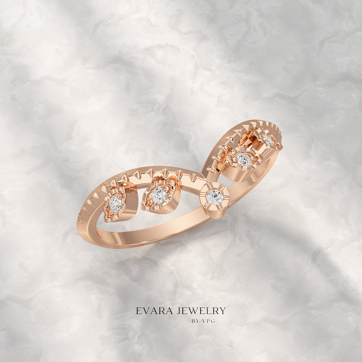 Chevron Nature Insipred Twig Stacking Ring