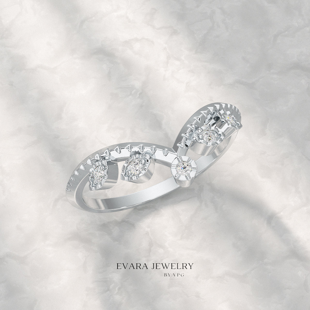 Chevron Nature Insipred Twig Stacking Ring