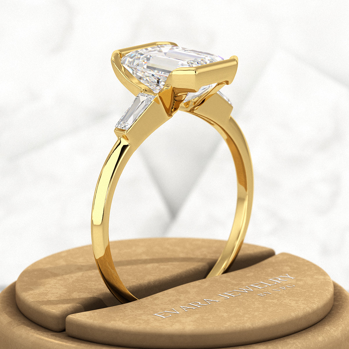 2 Carat Emerald Cut Lab Grown Diamond Anniversary Ring - Evara Jewelry LLC