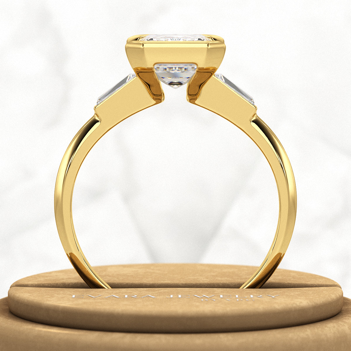 2 Carat Emerald Cut Lab Grown Diamond Anniversary Ring - Evara Jewelry LLC