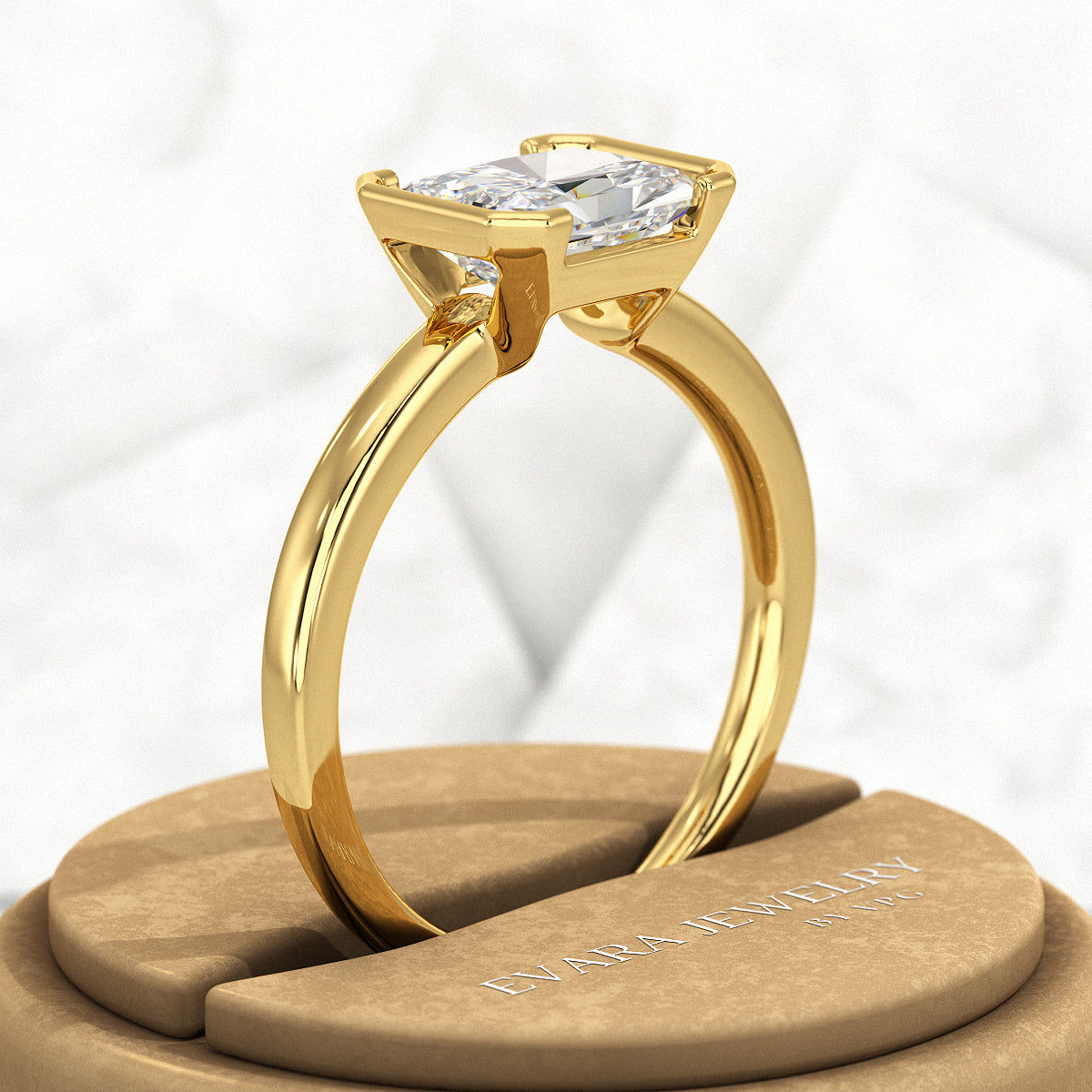 2 Carat Radiant Cut East West Anniversary Ring - Evara Jewelry LLC