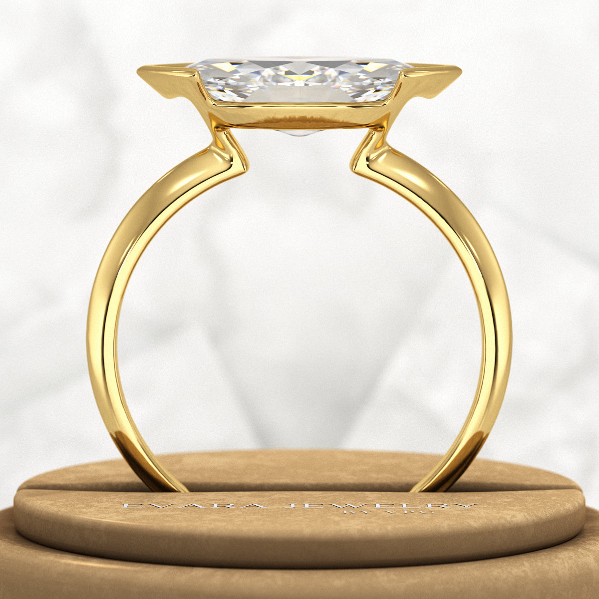 2 Carat Marquise Cut East West Diamond Proposal Ring - Evara Jewelry LLC