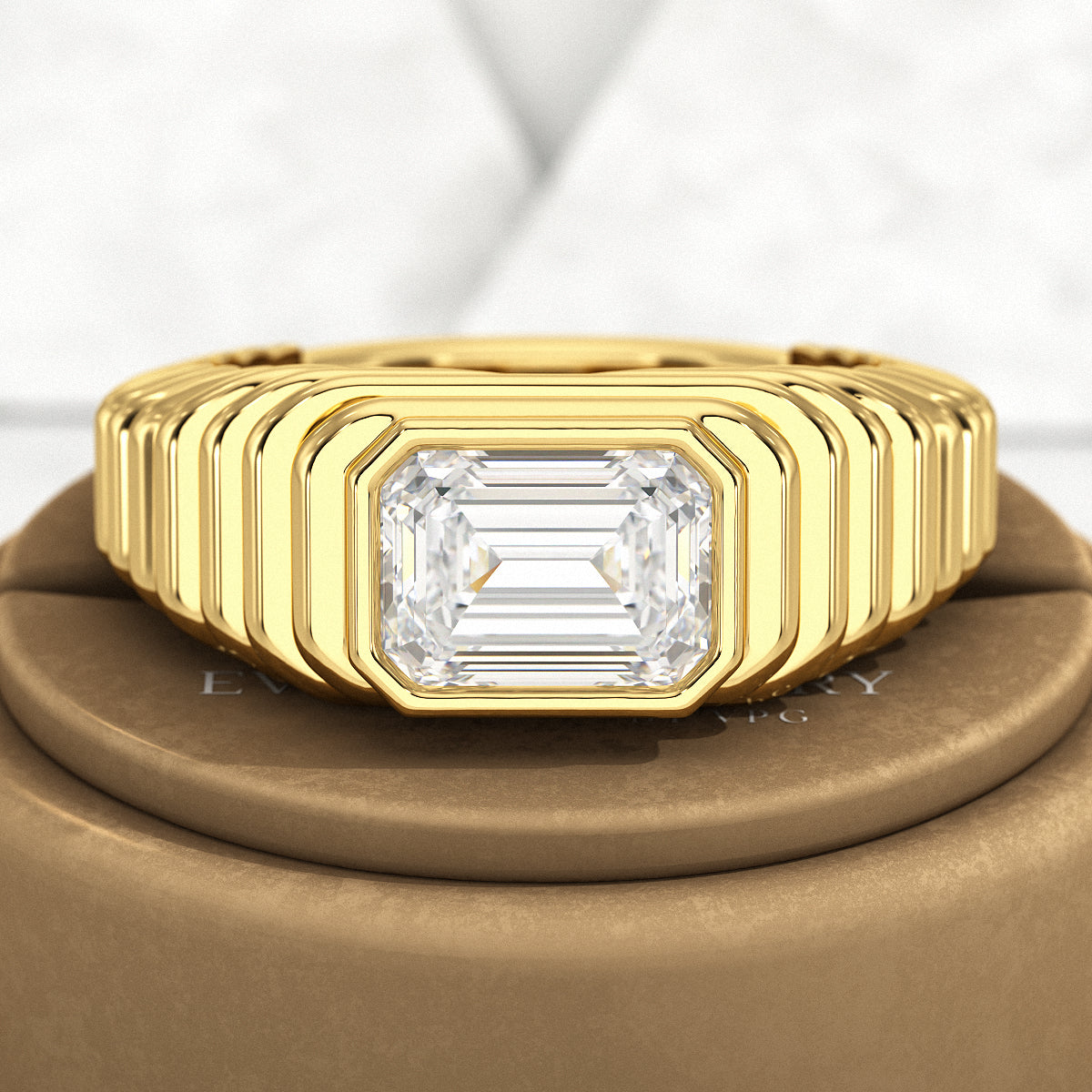 1.50 Carat Emerald Cut Diamond Chunky Bombe Ring - Evara Jewelry LLC