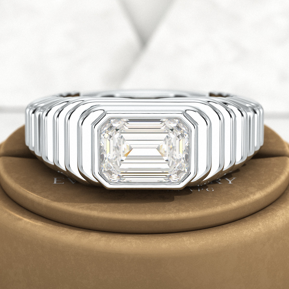 1.50 Carat Emerald Cut Diamond Chunky Bombe Ring - Evara Jewelry LLC