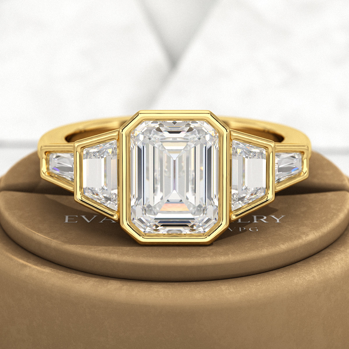 2 Carat Emerald Cut Lab Grown Diamond Engagement Ring - Evara Jewelry LLC