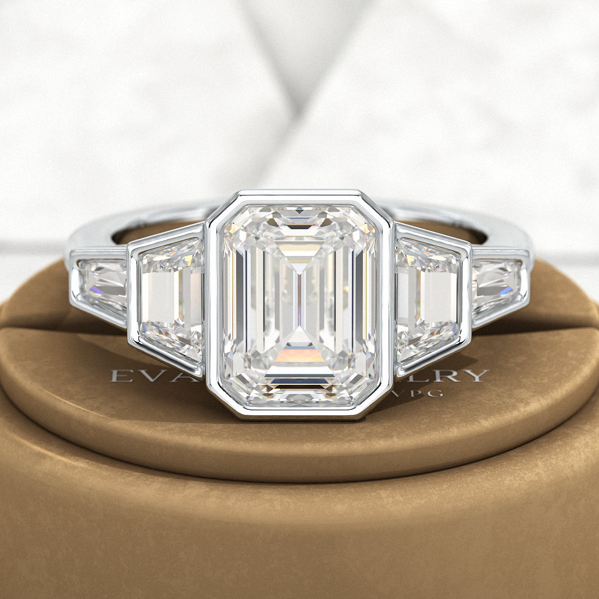 2 Carat Emerald Cut Lab Grown Diamond Engagement Ring - Evara Jewelry LLC
