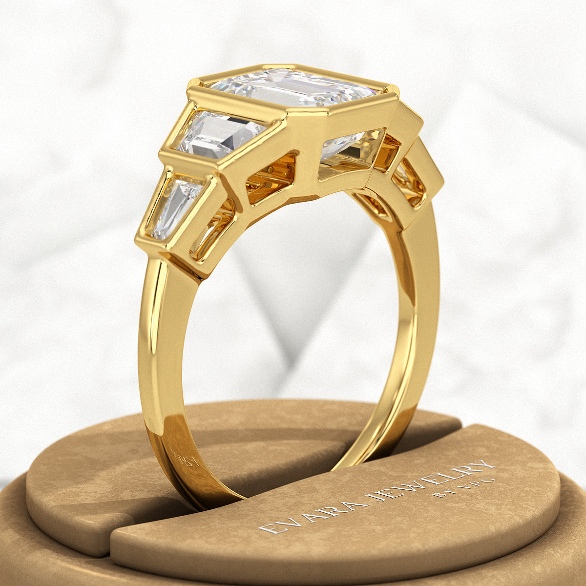 2 Carat Emerald Cut Lab Grown Diamond Engagement Ring - Evara Jewelry LLC