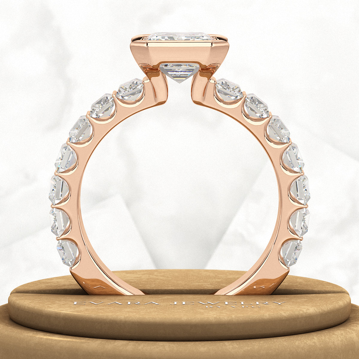 Luxury Diamond 4.52 Carat Emerald Cut Wedding Band - Evara Jewelry LLC