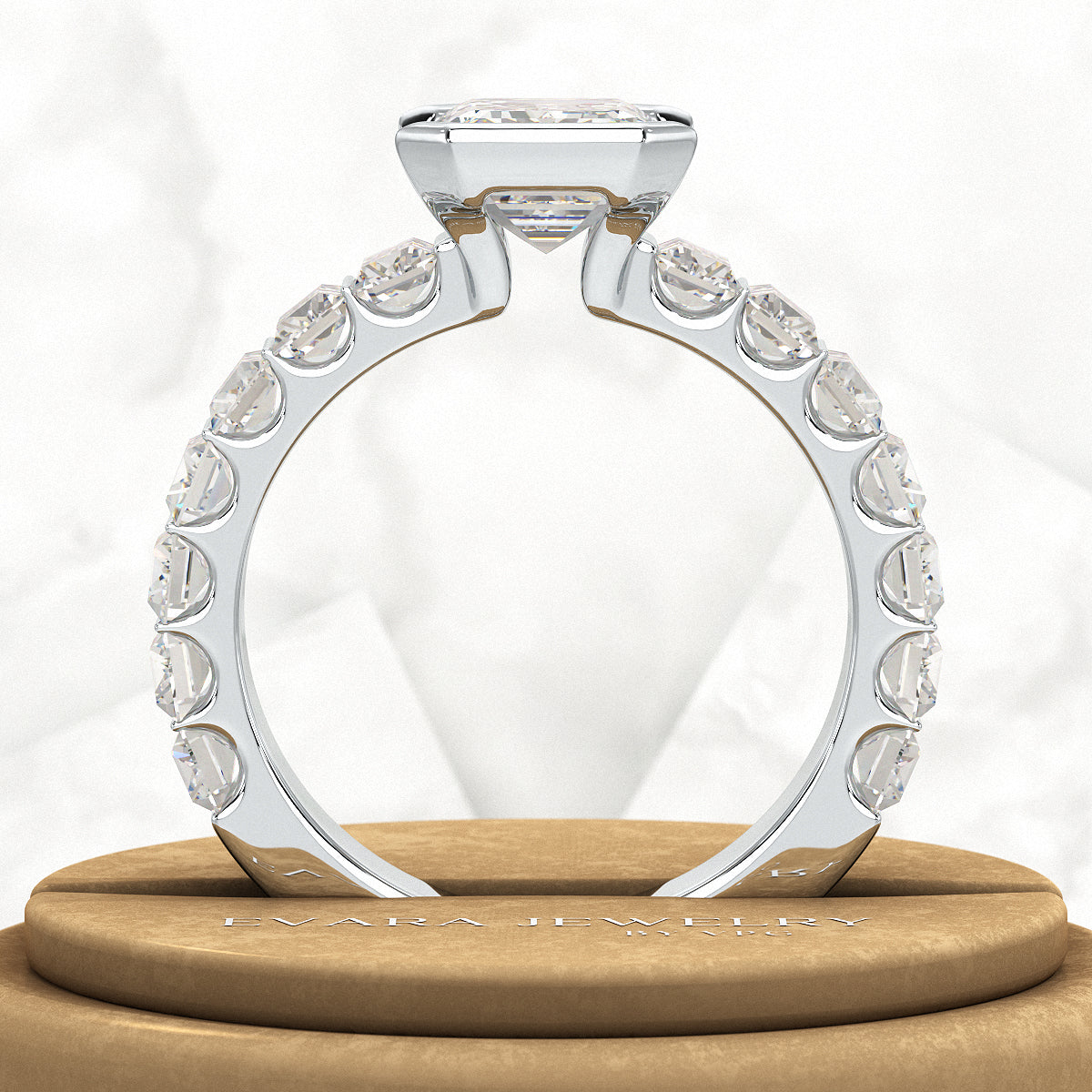 Luxury Diamond 4.52 Carat Emerald Cut Wedding Band - Evara Jewelry LLC