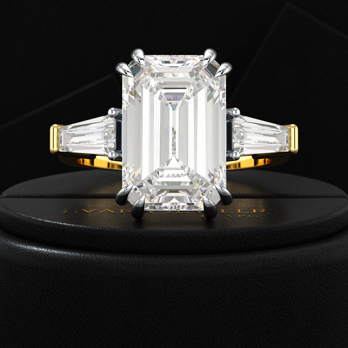 6 Carat Emerald Cut Diamond Engagement Ring