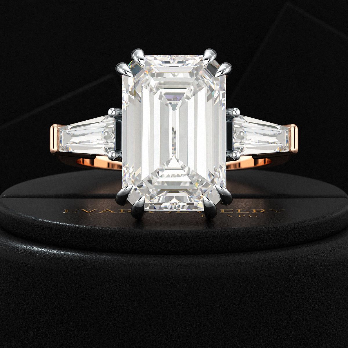 6 Carat Emerald Cut Diamond Engagement Ring