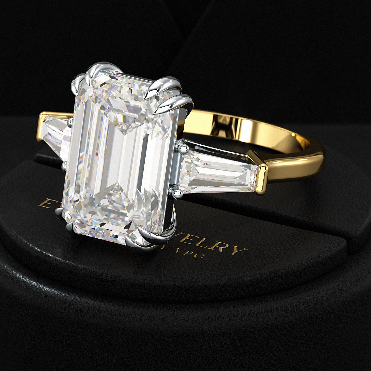 6 Carat Emerald Cut Diamond Engagement Ring