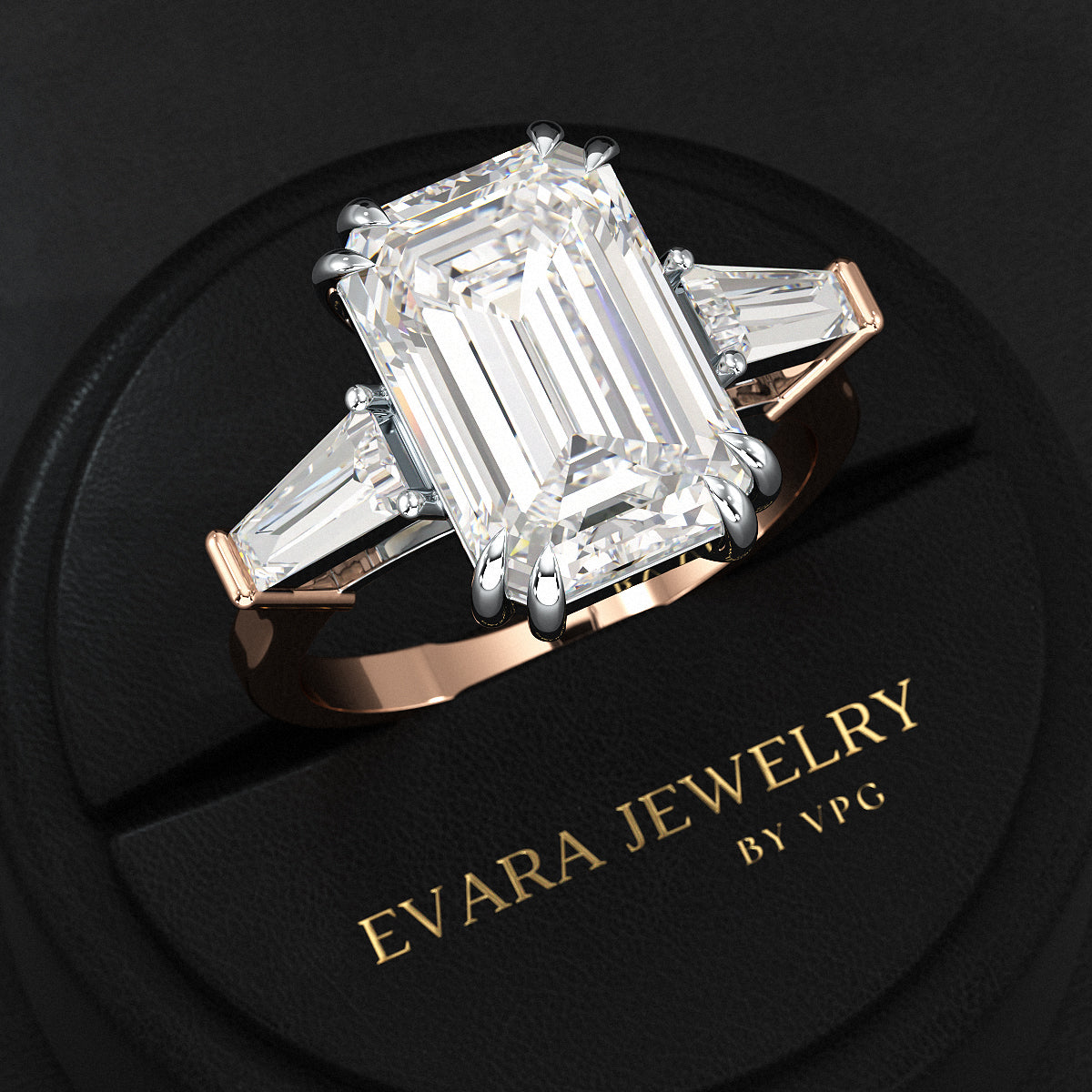 6 Carat Emerald Cut Diamond Engagement Ring