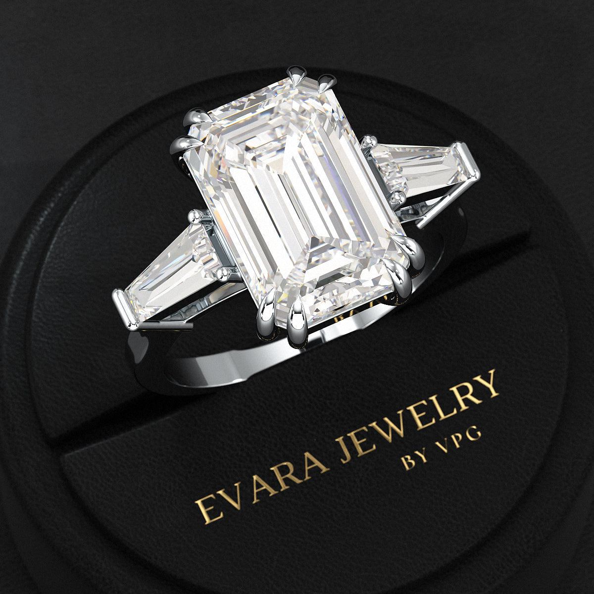 6 Carat Emerald Cut Diamond Engagement Ring