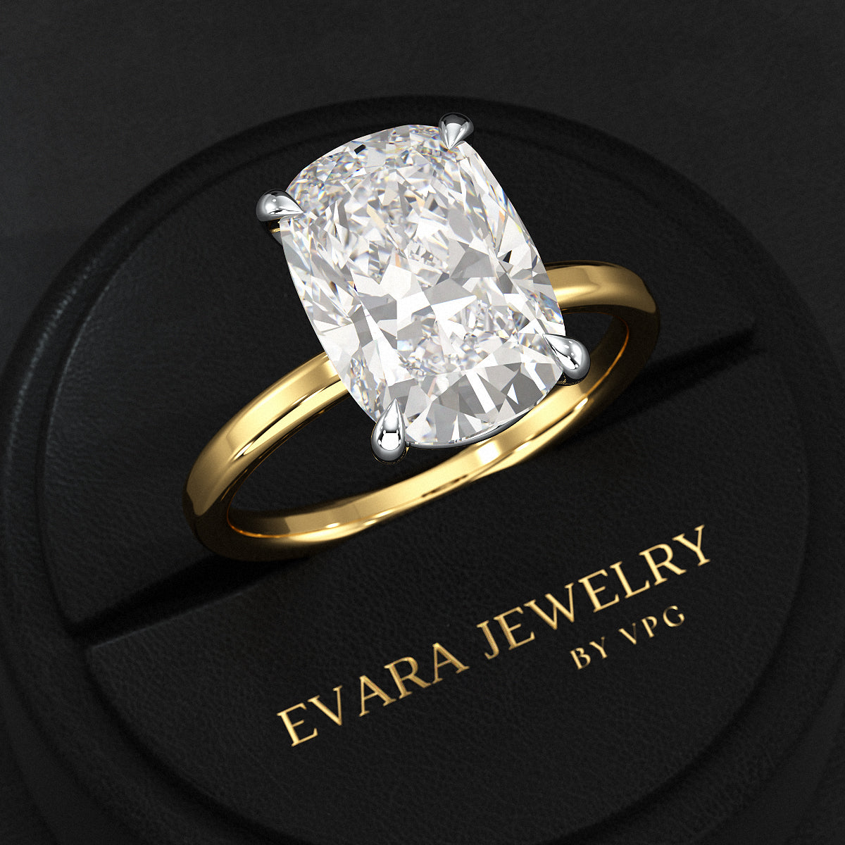 7 Carat Elongated Cushion Cut Diamond Anniversary Ring