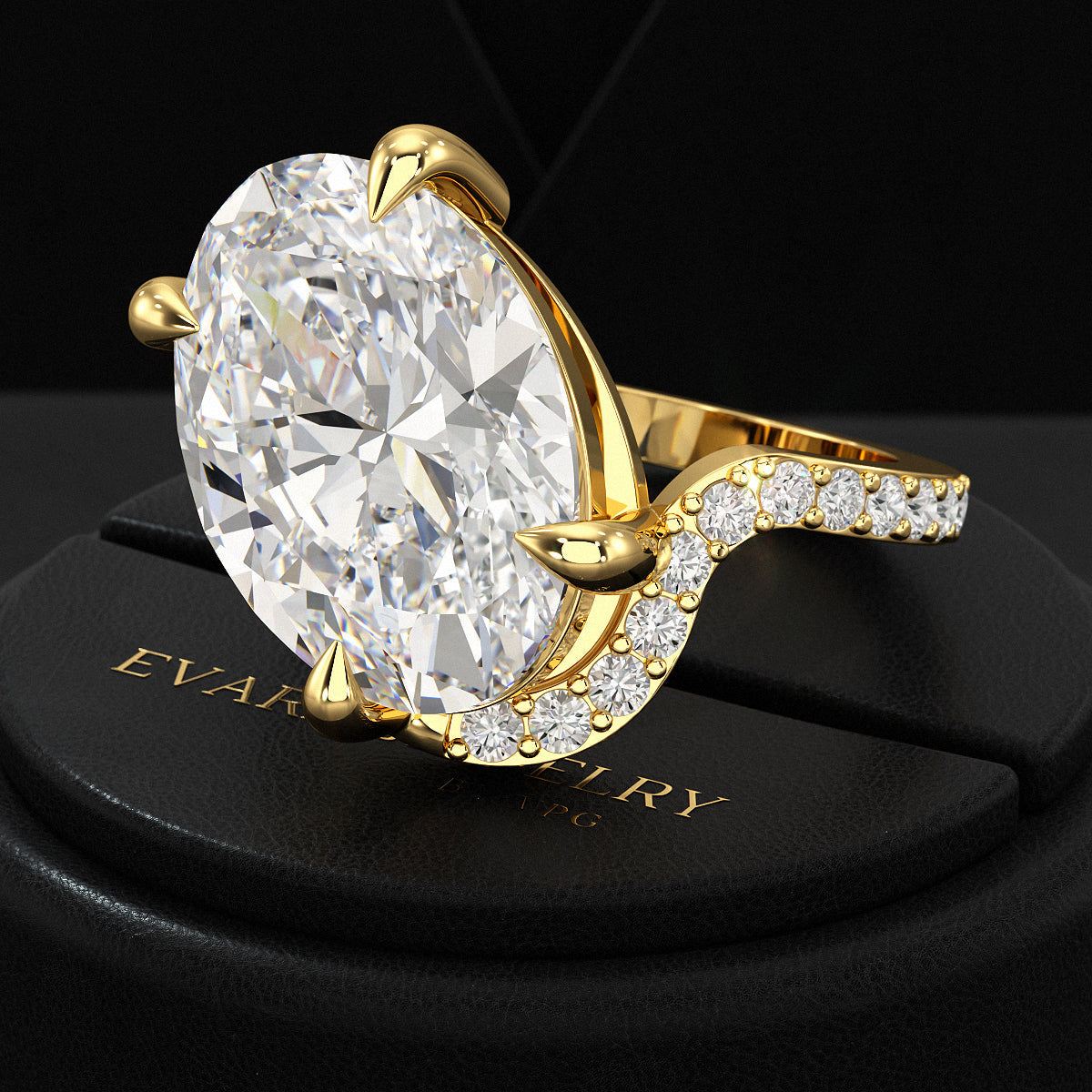 7 Carat Oval Diamond Wedding Band