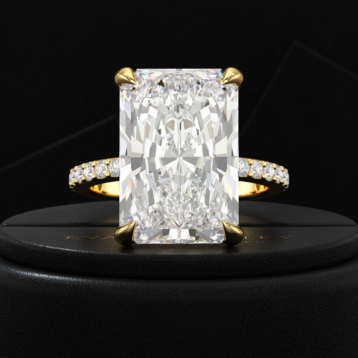 HUGE 10 Carat Radiant Cut Diamond Engagement Ring