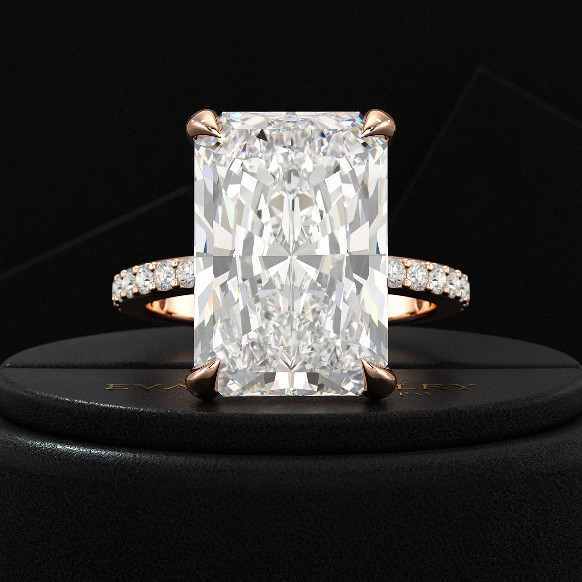 HUGE 10 Carat Radiant Cut Diamond Engagement Ring