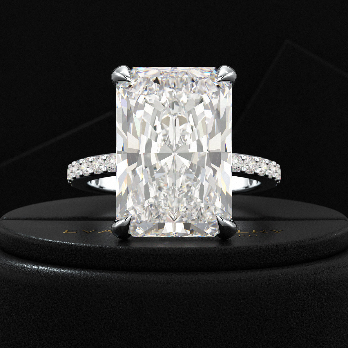 HUGE 10 Carat Radiant Cut Diamond Engagement Ring