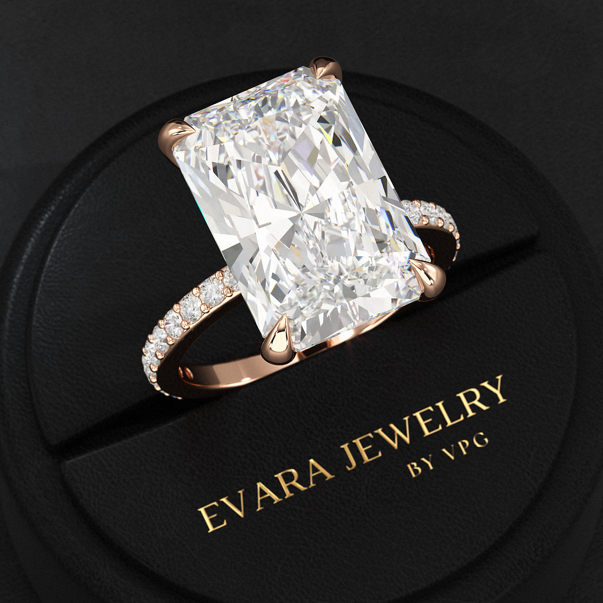 HUGE 10 Carat Radiant Cut Diamond Engagement Ring