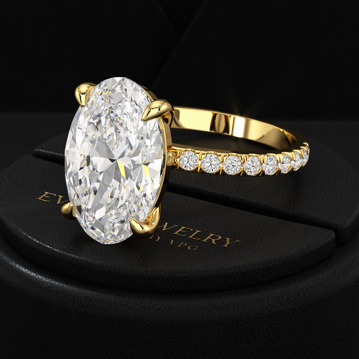 5 Carat Oval Cut Diamond Wedding Ring