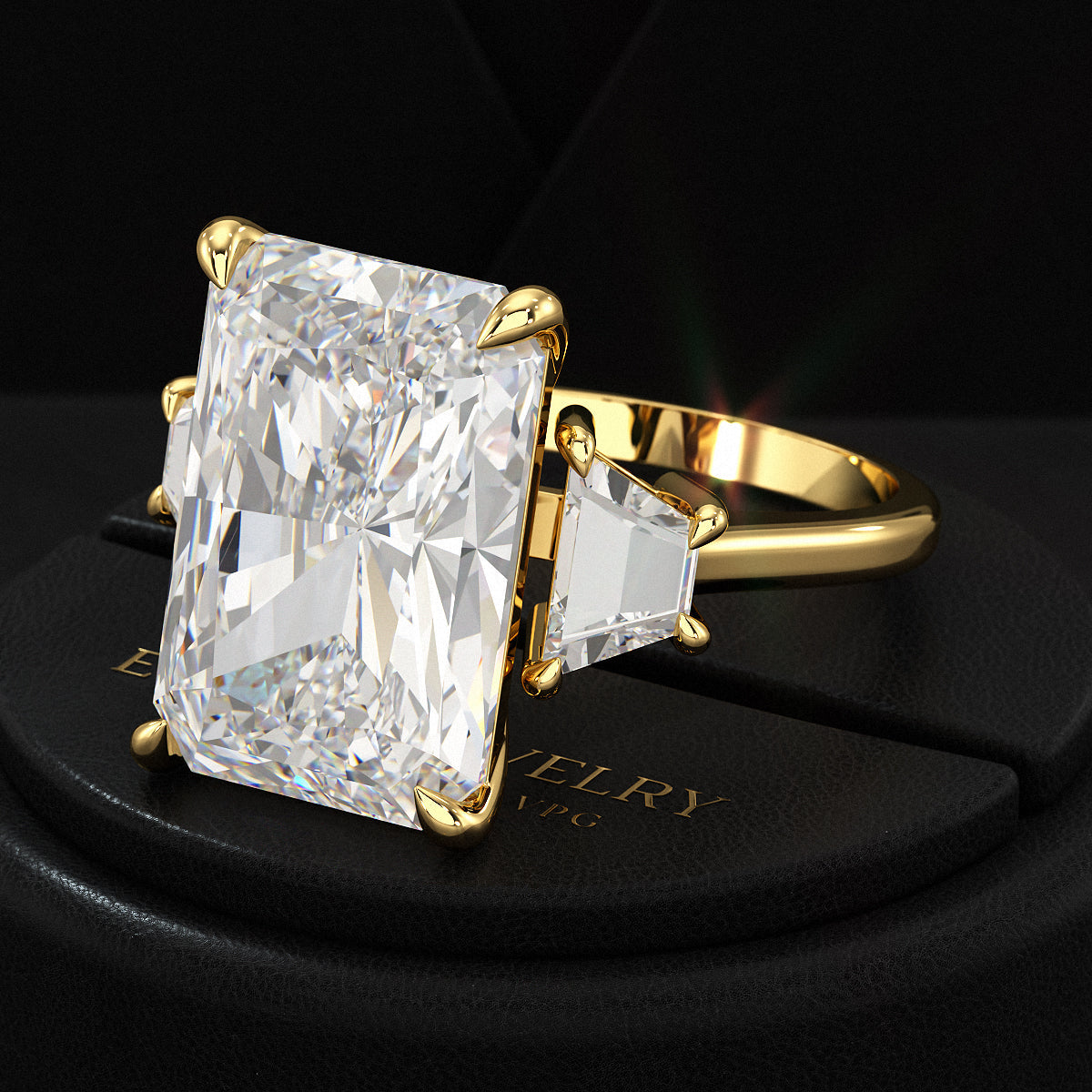 10 Carat Radiant Cut Diamond Engagement Ring
