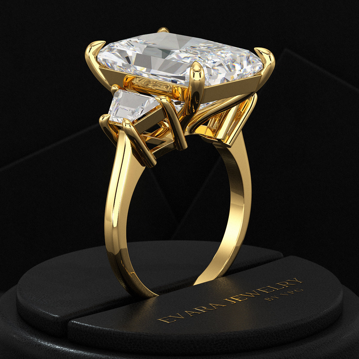 10 Carat Radiant Cut Diamond Engagement Ring