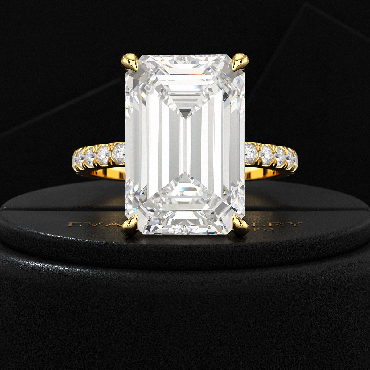8 Carat Emerald Cut Diamond Engagement Ring