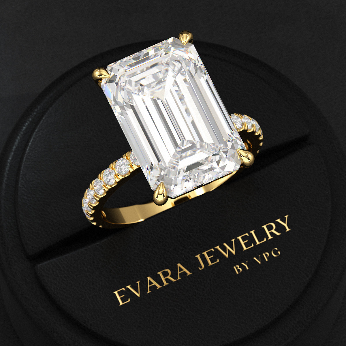 8 Carat Emerald Cut Diamond Engagement Ring