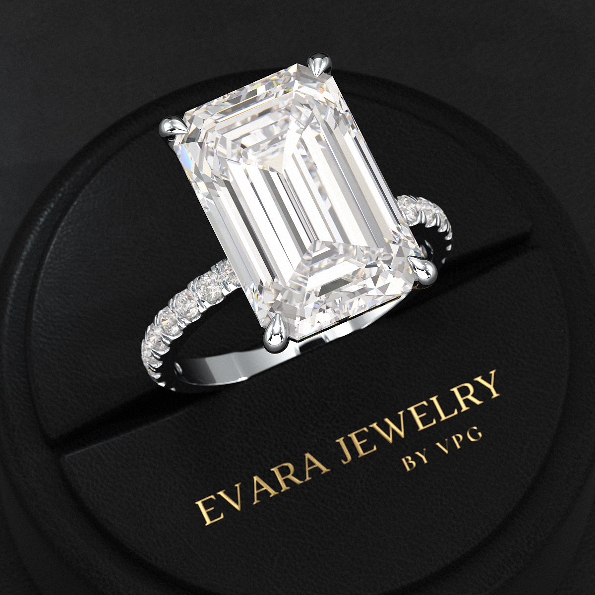 8 Carat Emerald Cut Diamond Engagement Ring
