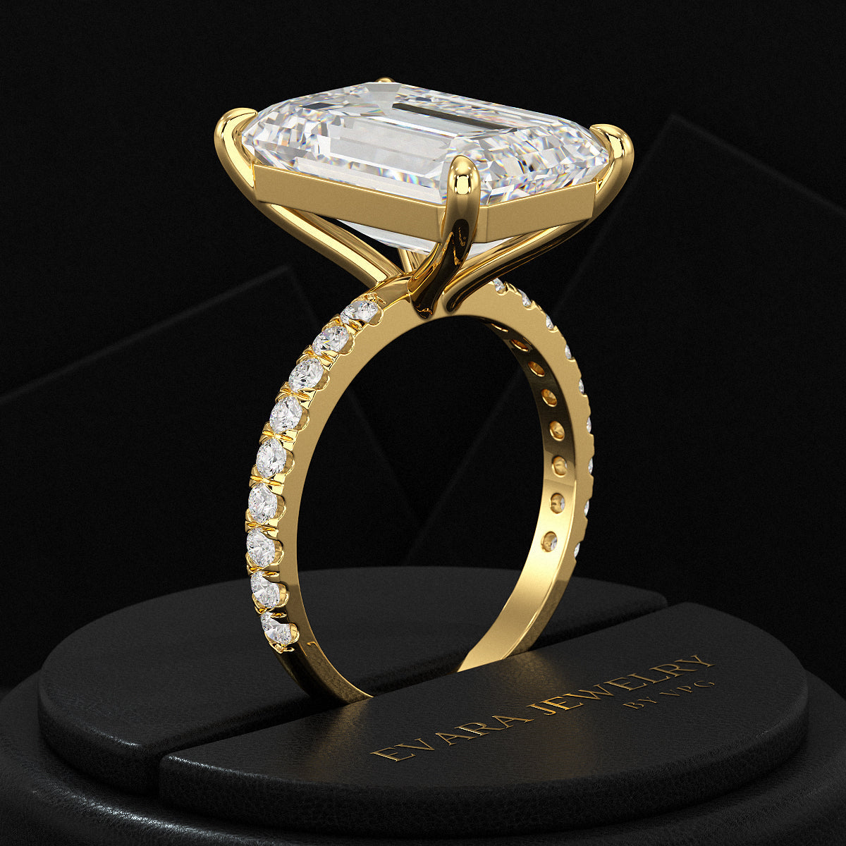 8 Carat Emerald Cut Diamond Engagement Ring