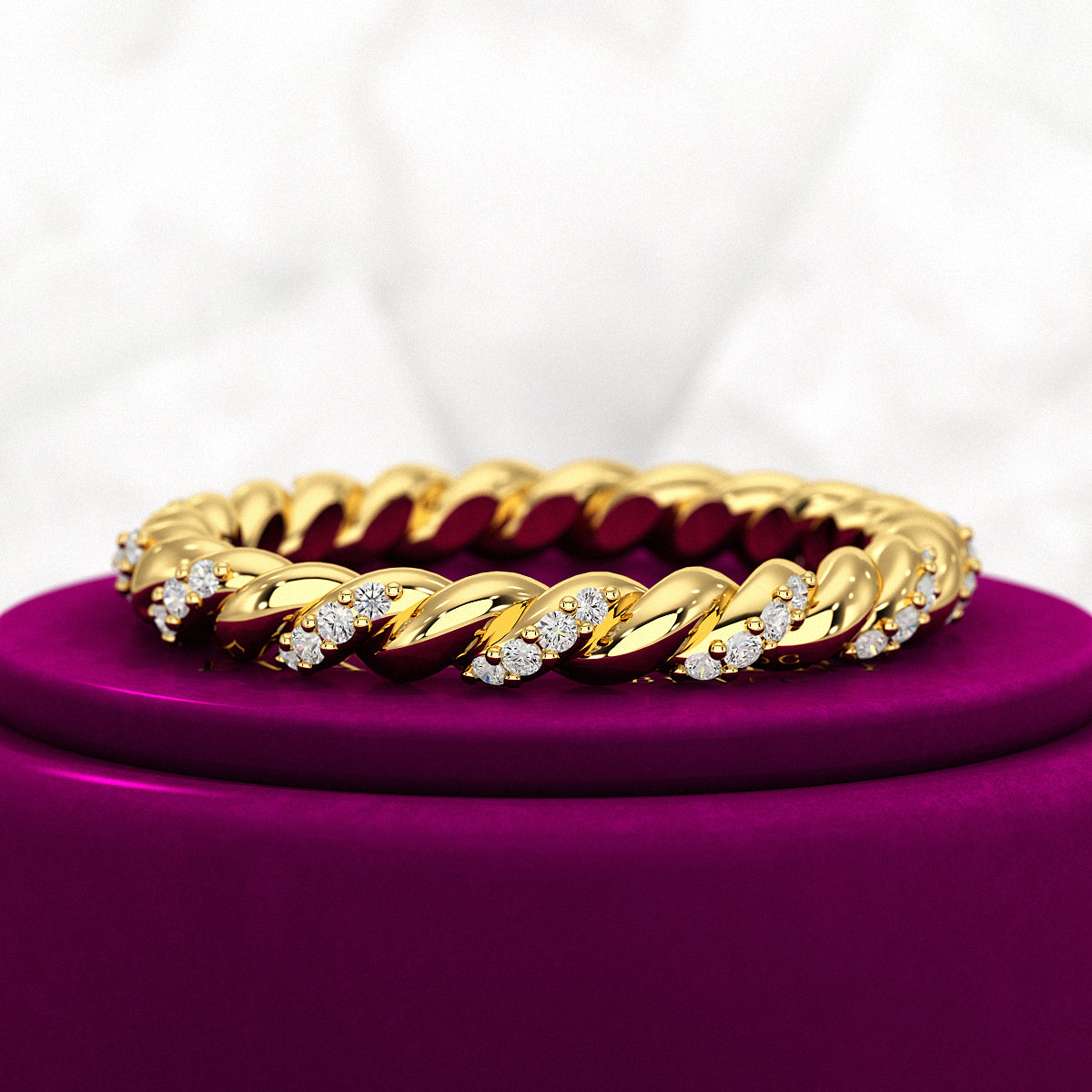 Diamond Stacking Band Ring with Brilliant Cut Round Lab Grown Diamonds - Evara Jewelry LLC