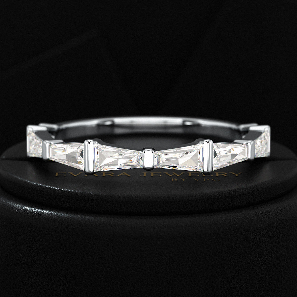 Baguette Cut Diamond Unique Wedding Stacking Band - Evara Jewelry LLC