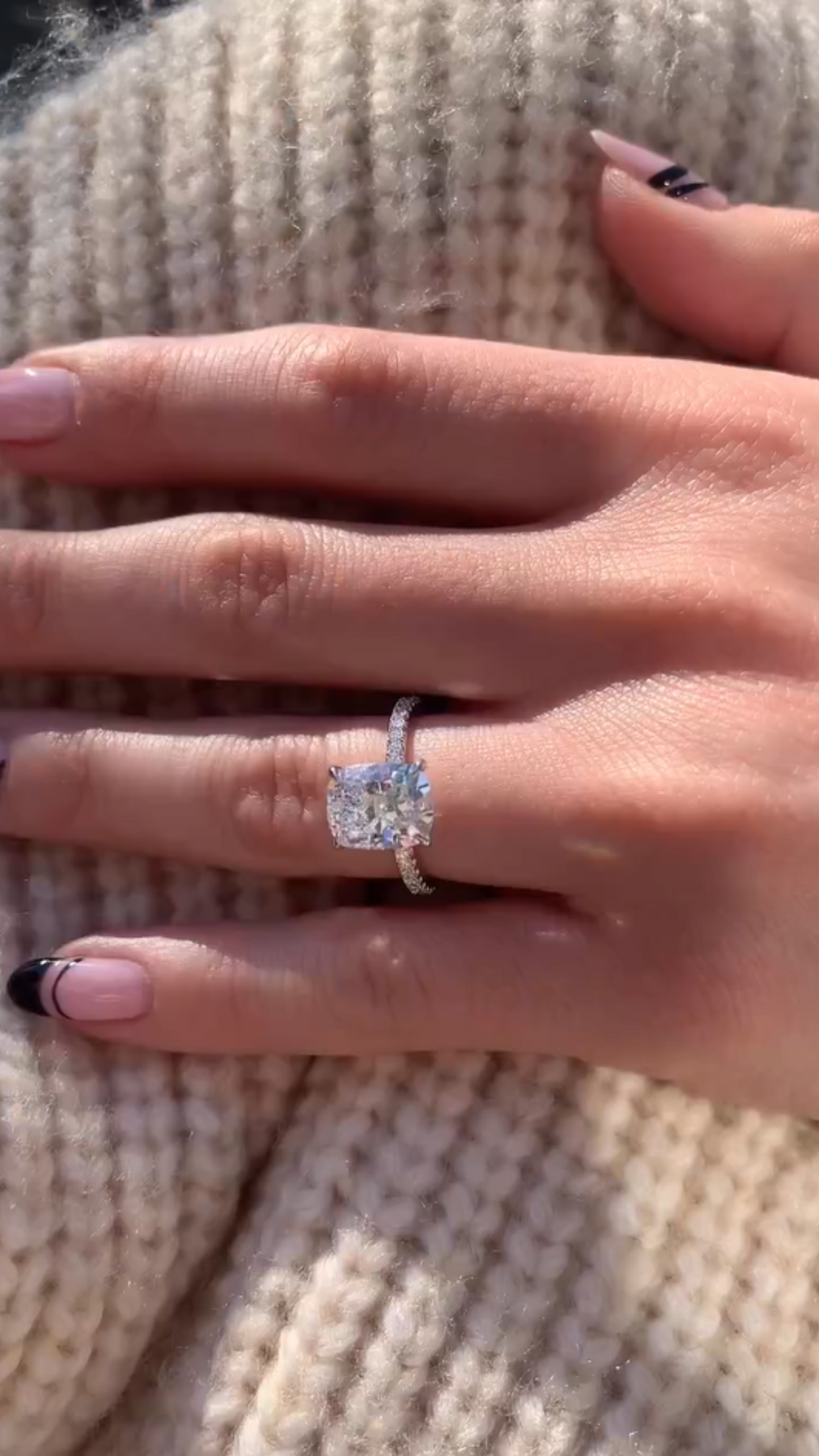 2 Carat Elongated Cushion Cut Diamond Engagement Ring - Evara Jewelry LLC