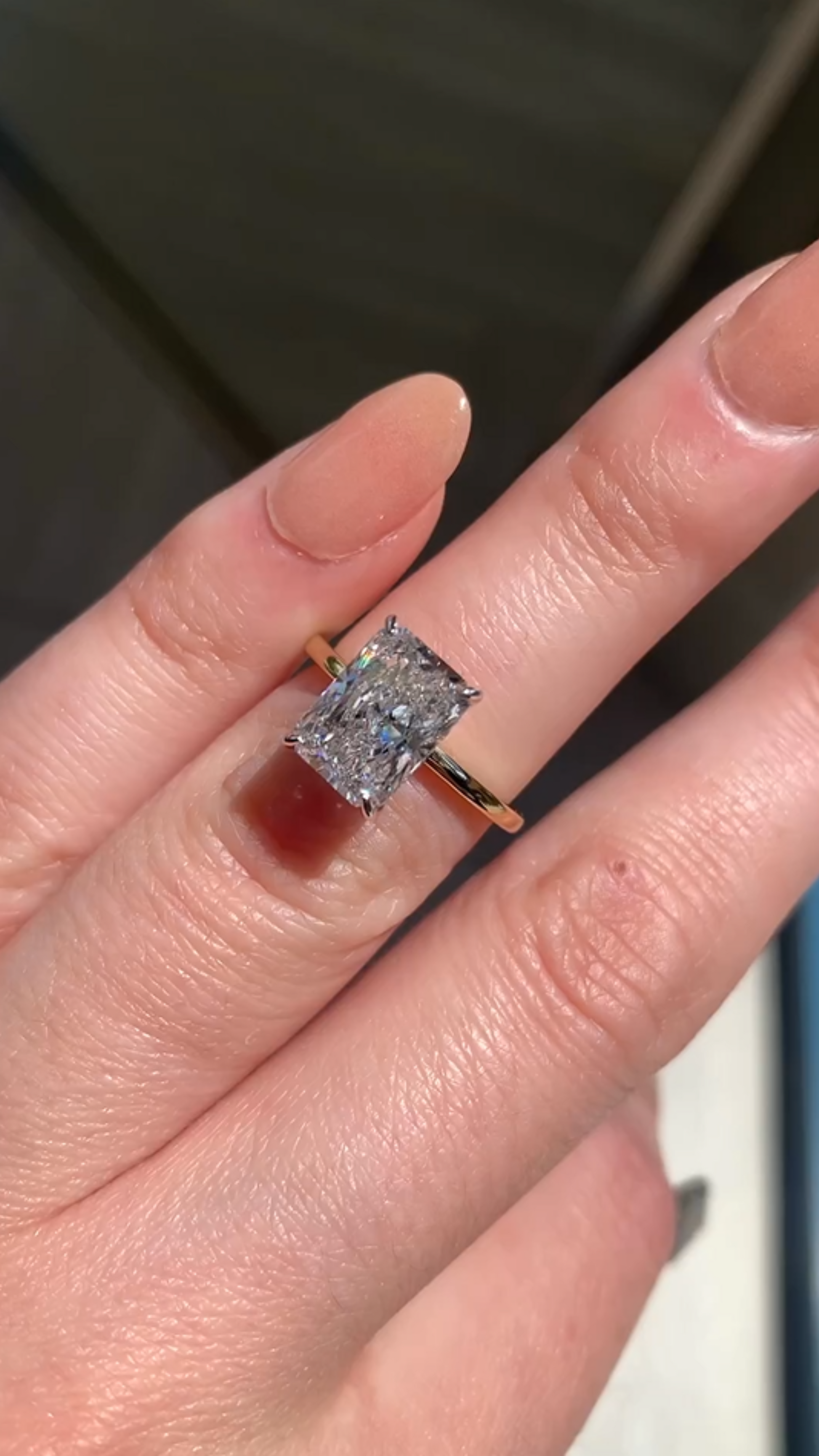 3.00 Carat Radiant Cut Diamond Engagement Ring with Hidden Halo - Evara Jewelry LLC