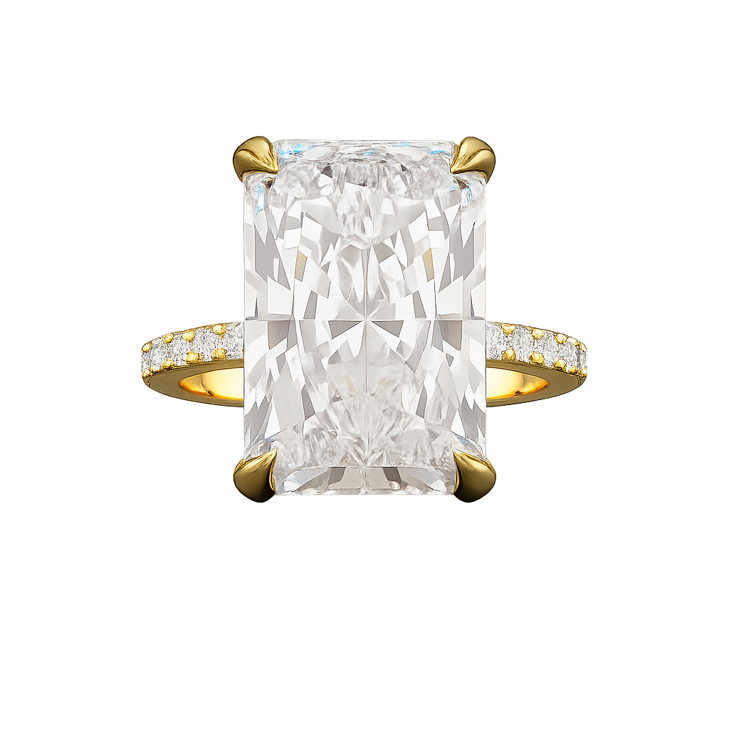 HUGE 10 Carat Radiant Cut Diamond Engagement Ring