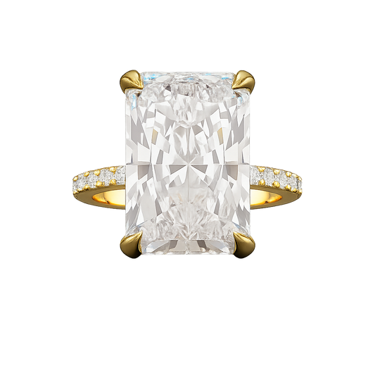 HUGE 10 Carat Radiant Cut Diamond Engagement Ring