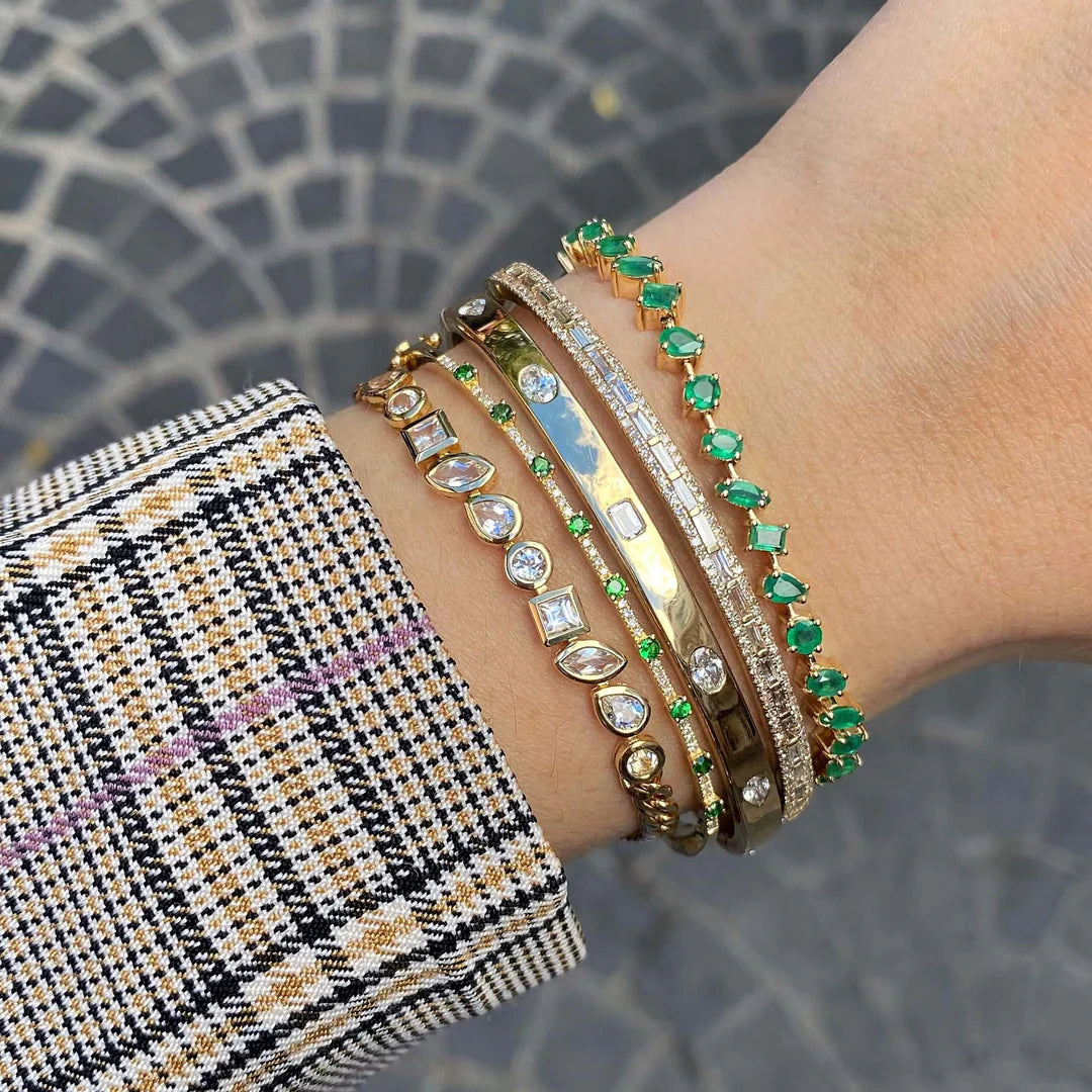 1.10 Carat Bezel Set Round Diamond Bracelet - Evara Jewelry LLC