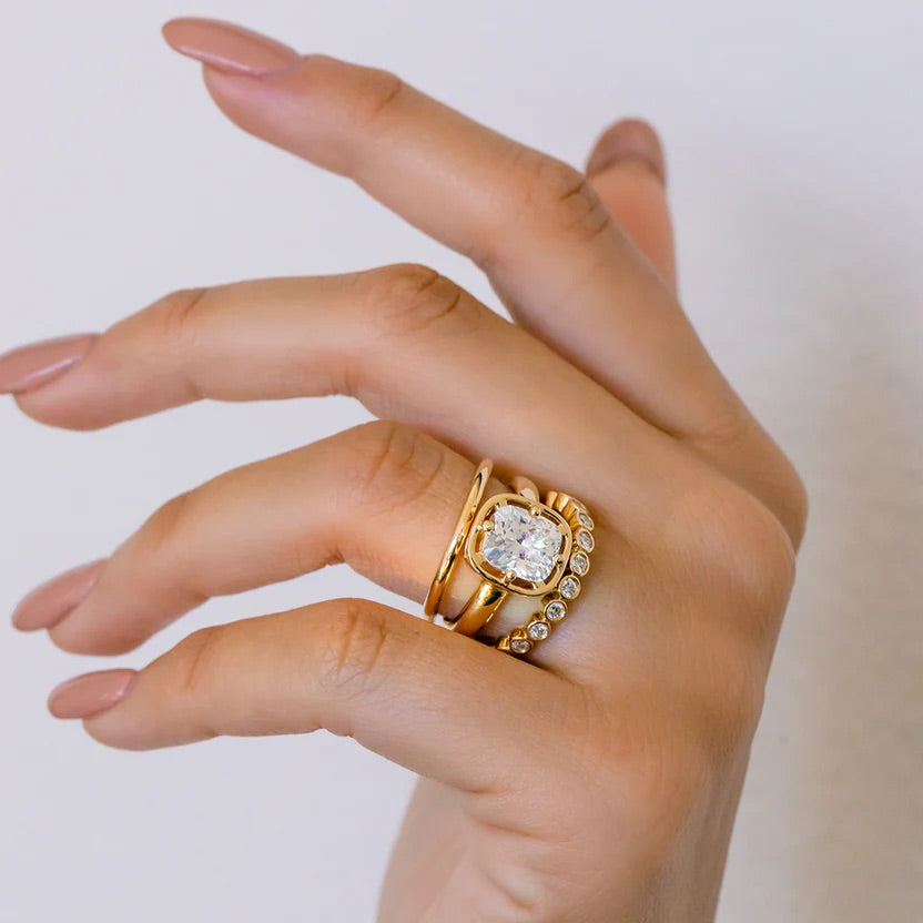 2.50 Carat Elongated Cushion Cut Diamond Minimalist Engagement Ring - Evara Jewelry LLC