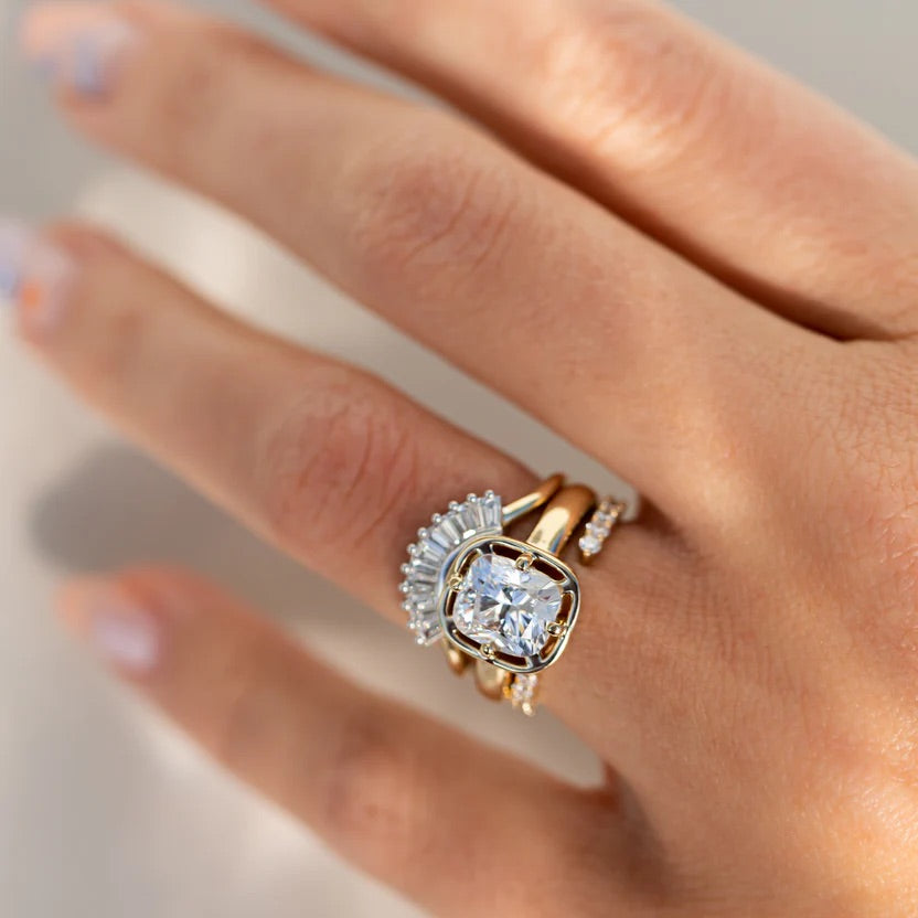 2.50 Carat Elongated Cushion Cut Diamond Minimalist Engagement Ring - Evara Jewelry LLC