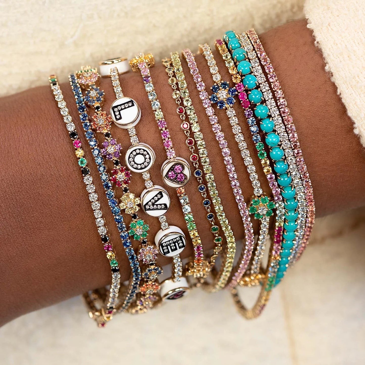 Peridot Tennis Bracelet in 14K/18K White Gold / August Birthstone Bracelet - Evara Jewelry LLC